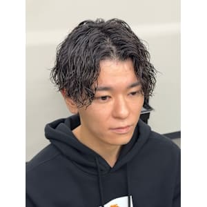 メンズセンターパート