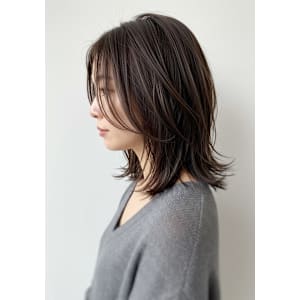 30代40代50代外ハネミディアムレイヤー髪質改善白髪染め