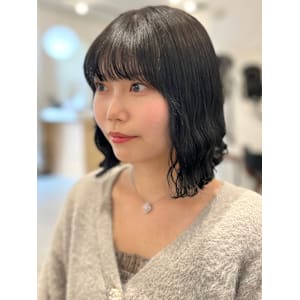 コテ巻き風波巻きパーマ