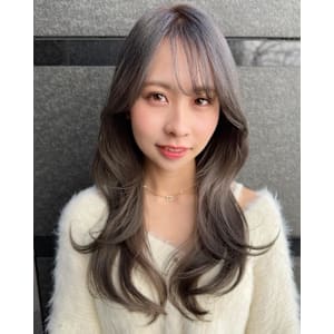 韓国風巻き_ラベンダーミルクティー_姫カットレイヤー