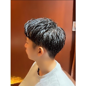 銀座　理容室　王道アップバングスタイル