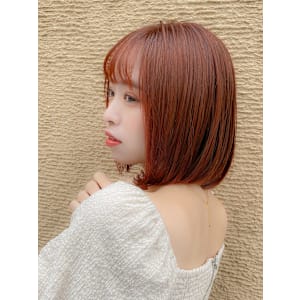 可愛い＆色っぽい大人ボブ/シースルーバング/暖色カラー