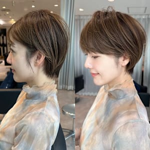 前下がりショート/白髪ぼかしハイライト【NAYUMI】