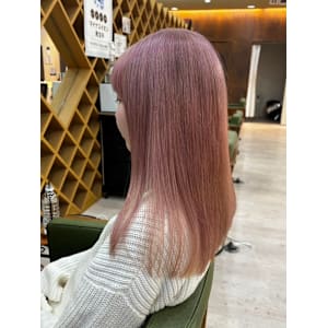 ピンクベージュ×ロング