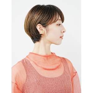 くびれショート・ボブ/丸顔/前髪あり/絶壁解消/40代