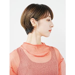 くびれショート・ボブ/丸顔/前髪あり/絶壁解消/40代