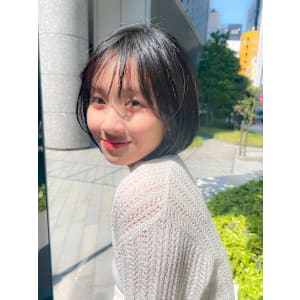 色っぽヘア韓国ボブ/ショートボブ/小顔ヘア/ミニボブ/暗髪