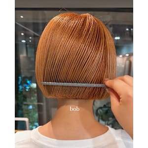 オレンジ/ボブ/10代20代/薬院