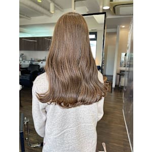 ミルクティーベージュメルティカラーフェミニンロング