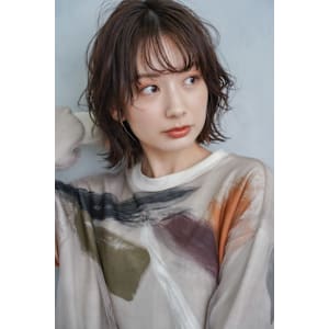 30代・40代/外はねボブ/ナチュラルブラウン