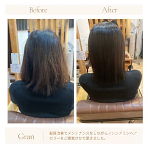 お客様髪質改善データ1666（ノンジアミンカラー）