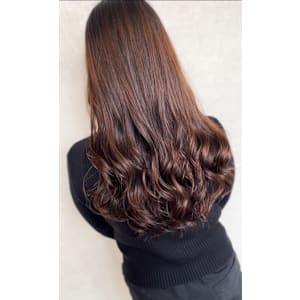 重めレイヤーコテ巻き風パーマ