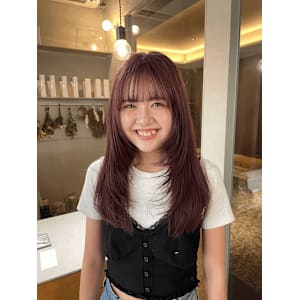 《花屋併設》ピンクラベンダー ×レイヤーカット