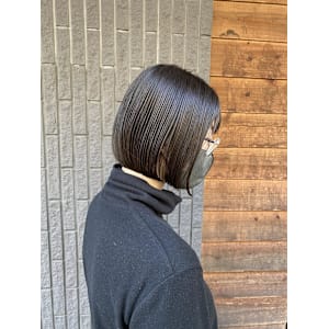 タッセルボブ/切りっぱなしボブ/ワンレングスボブ