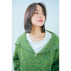 かきあげバングぷつっとボブ