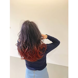 グラデーション 裾カラー ボルドー