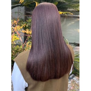 ピンクブラウン　ツヤツヤロング　ダメージレス　ブリーチなし