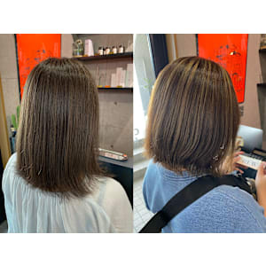 白髪ぼかし×ハイライトデザイン