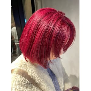 赤/チェリーレッド/ダブルカラー/ボブ