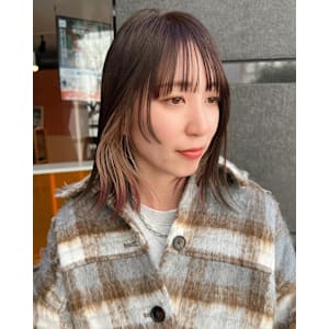 インナーカラー_エンドカラー_エンドカラーボルドー