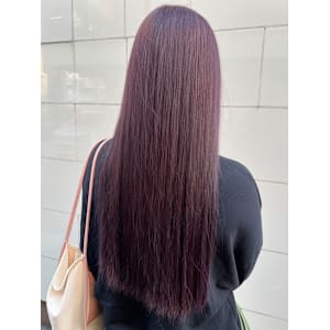 バイオレッドパープル　髪質改善ストレート　透明感カラー　美髪