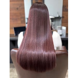 ピンクブラウン　髪質改善トリートメント　ストレート　美髪