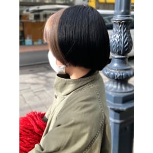 フェイスフレーミングカラー　ミルクティーベージュ　丸みボブ