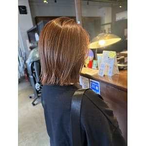 オレンジ/切りっぱなし/ボブ