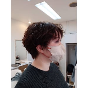 【ふんわりショート】大人のナチュラルパーマで季節感　志茂駅