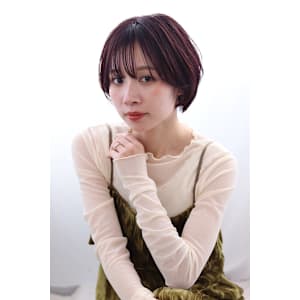 ２０代３０代40代　大人可愛い小顔丸みシルエットショートボブ