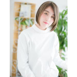 バレイヤージュ×大人前下がりボブf