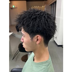 メンズショート　ソフトツイストパーマ