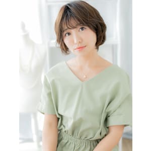 ウルフパーマひし形ふわふわフェザーショート　細めハイライト