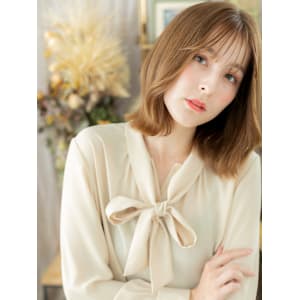 ハイトーンカラーミストバングくびレイヤー　くすみベージュ