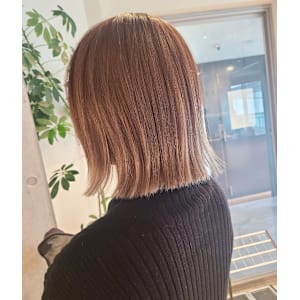 ボブ×オレンジベージュ