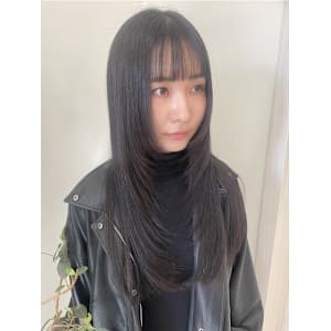 韓国風＃黒髪ロングレイヤー