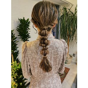 お呼ばれ編み下ろしアレンジ