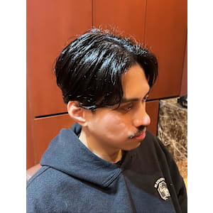 銀座　理容室　センターパート　外国人ヘア