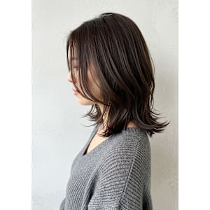 30代40代50代外ハネミディアムレイヤー髪質改善/菊池真琴