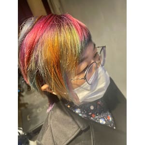 個性派カラー/女性ツーブロック/ショートウルフ