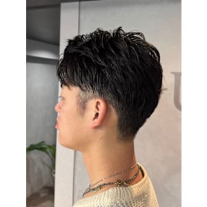 メンズ　刈り上げ　アップバング