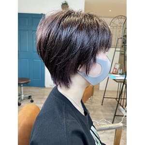 インナーカラー×襟足改善ショート