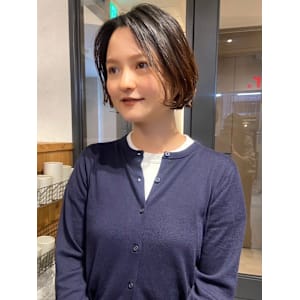 内巻きボブ ワンレン レイヤーボブ ベージュカラー