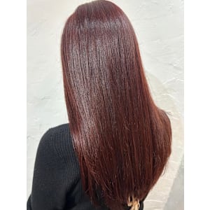 レッドブラウン 暖色系カラー 艶髪ハイトーン 髪質改善