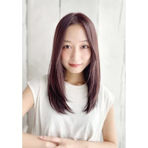 20代30代40代　大人センターパートツヤ髪