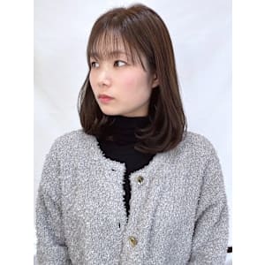 【MICHI 富田店　古作蓮】グレージュ　内巻きミディアム