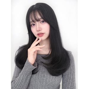 黒髪/ミディアムレイヤー/顔まわり/韓国レイヤー