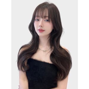 ロングレイヤー/韓国風/くびれヘア/透明感カラー