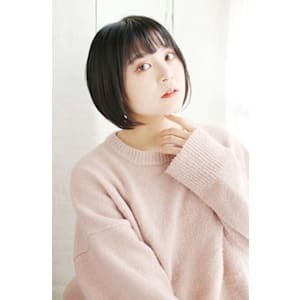 丸みボブ/大人ショートボブ/暗髪