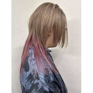 ミルクティ&ピンクカラー♪ウルフスタイル♪